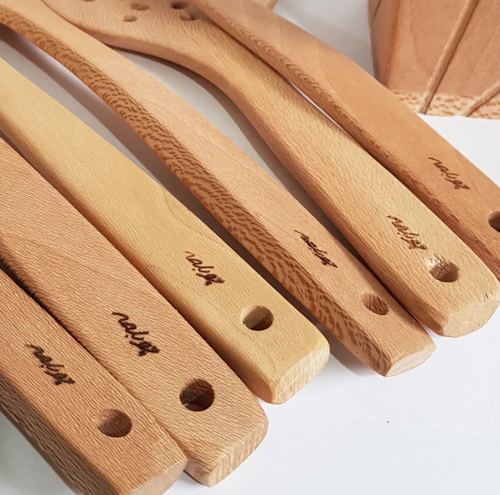 سرویس کفگیر و ملاقه 7 پارچه چوبلمه مدل 7PCS