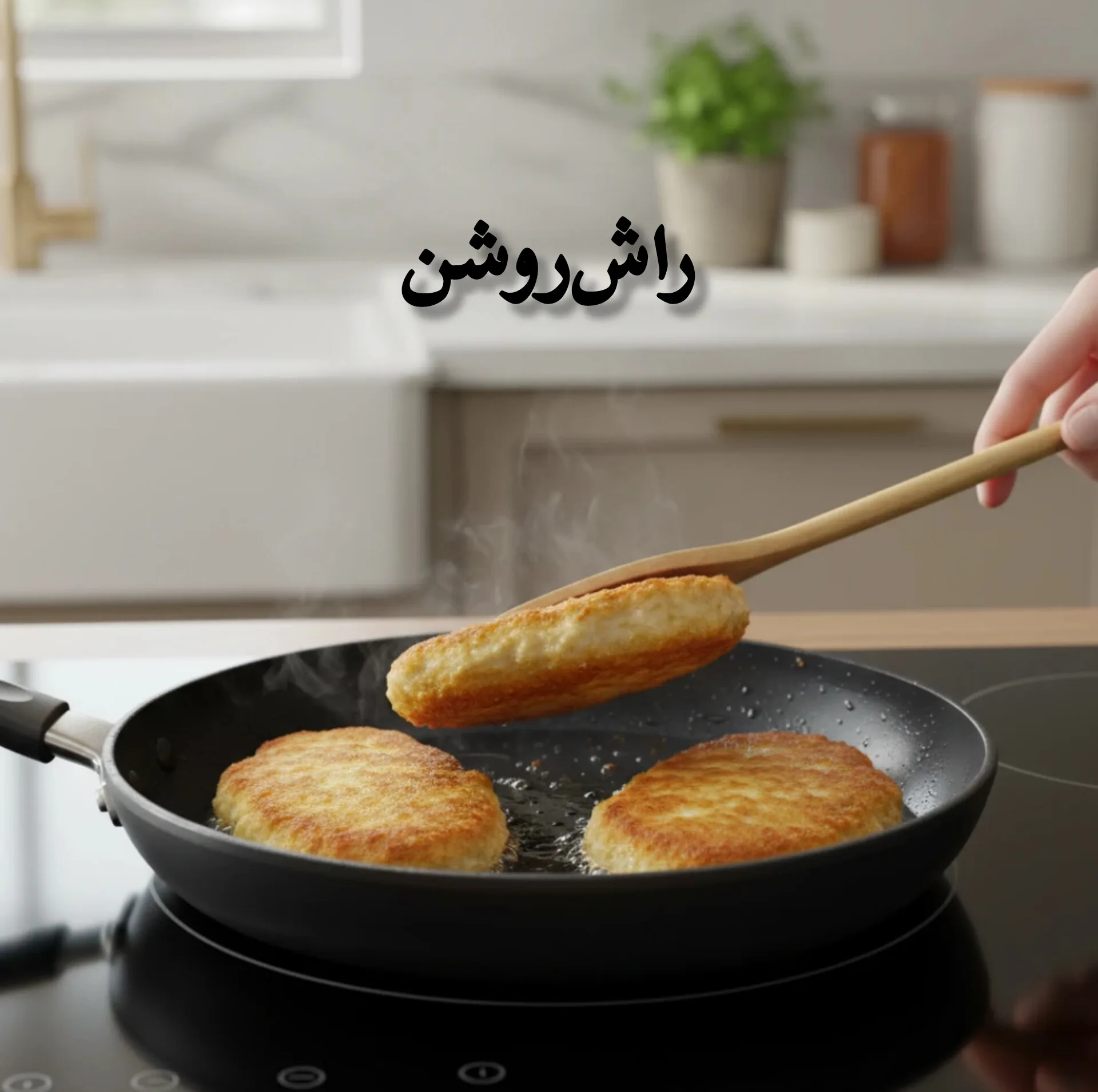 سرویس کفگیر و ملاقه چوبی ۲ پارچه دبلیو اس مدل برگردان چوبی