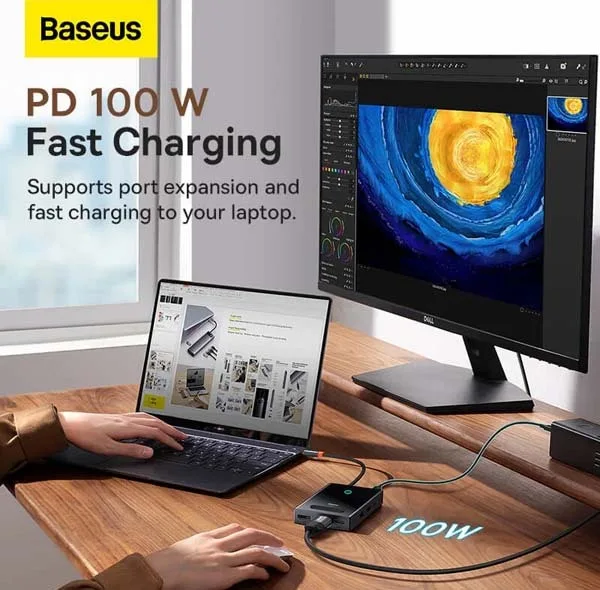هاب USB-C هشت پورت باسئوس مدل WKYY030413