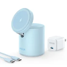 شارژر بی‌سیم 7.5 وات انکر مدل B2568 به همراه شارژر دیواری 20 وات انکر و کابل USB-C به USB-C