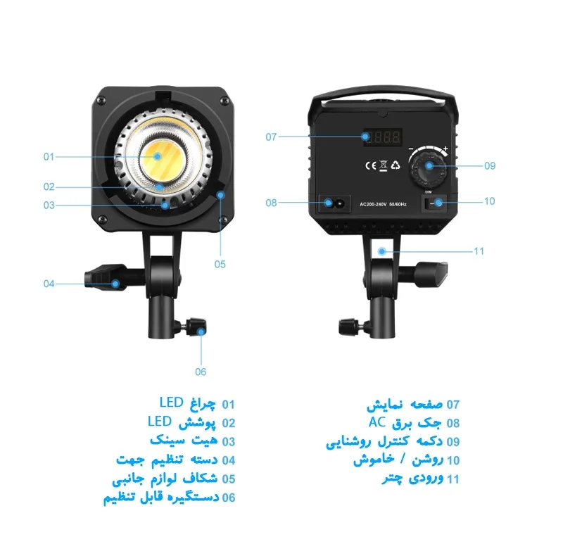 نور ثابت اوو مدل COB FillLight 400W