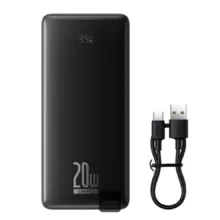 پاوربانک 20 وات باسئوس مدل LiFePO4 ظرفیت 18400 میلی آمپر ساعت به همراه کابل USB-C به USB-A