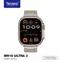 ساعت هوشمند تلزیل مدل WH10 ULTRA3 با بند فلزی