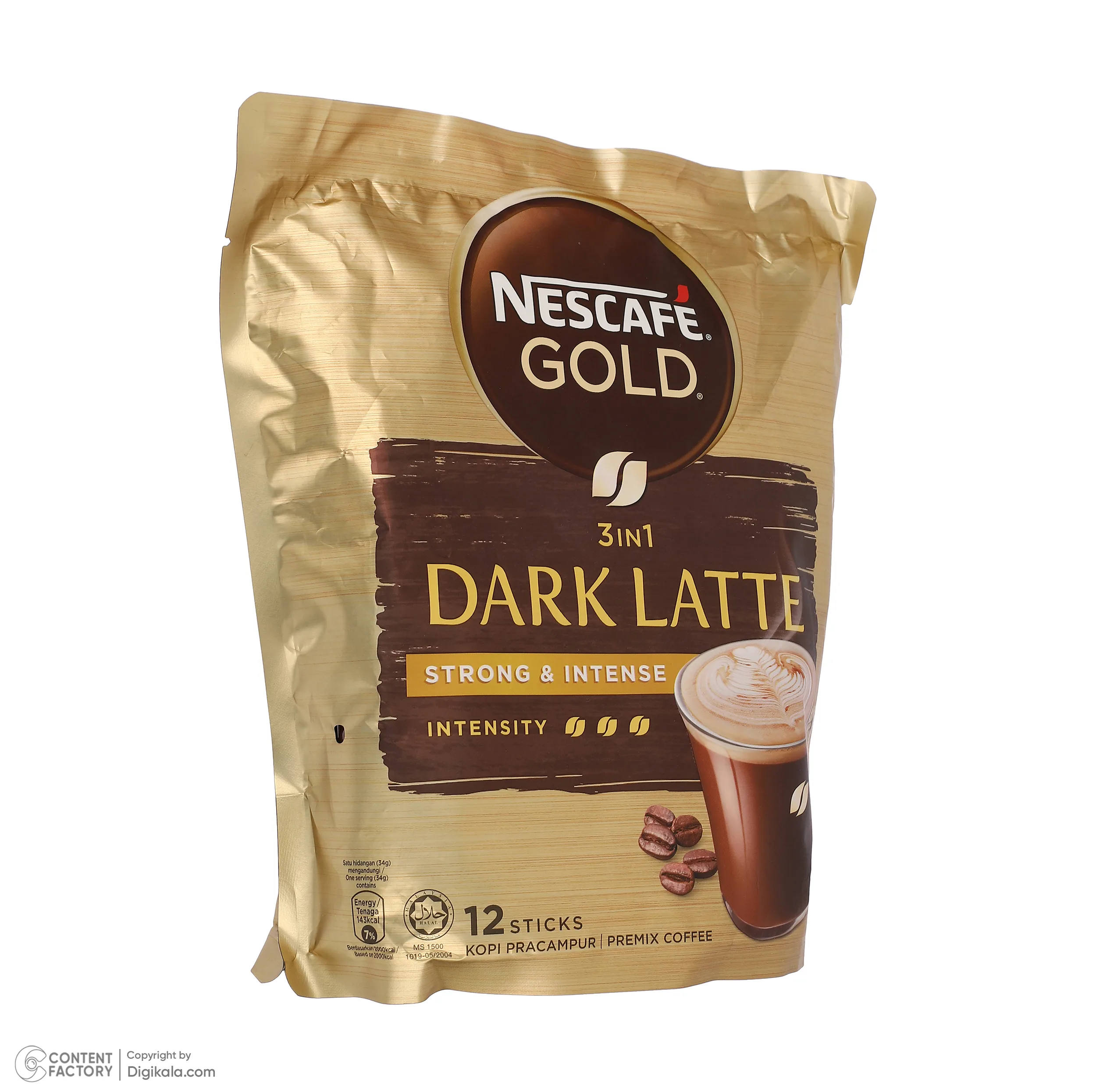 پودر قهوه فوری DARK LATTE سه در یک نسکافه بسته 12 عددی