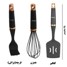 سرویس کفگیر و ملاقه 7 پارچه شاهین مدل STEELA_7SH