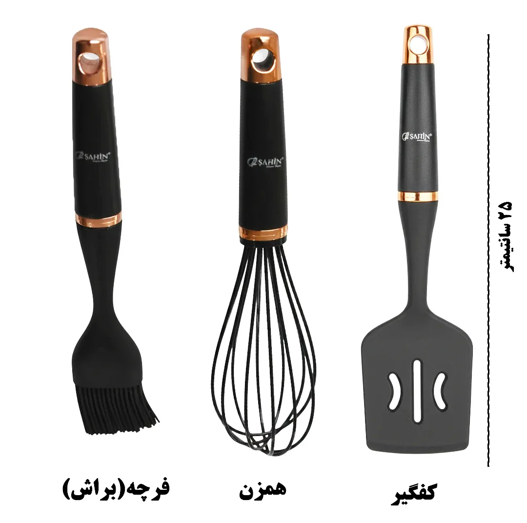 سرویس کفگیر و ملاقه 7 پارچه شاهین مدل STEELA_7SH