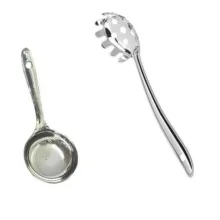 سرویس کفگیر و ملاقه استیل 2 پارچه مدل ماکاروني کد 1MK