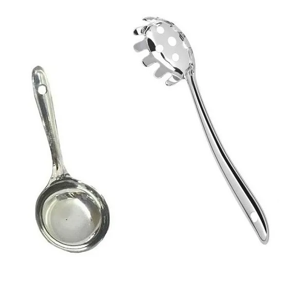 سرویس کفگیر و ملاقه استیل 2 پارچه مدل ماکاروني کد 1MK
