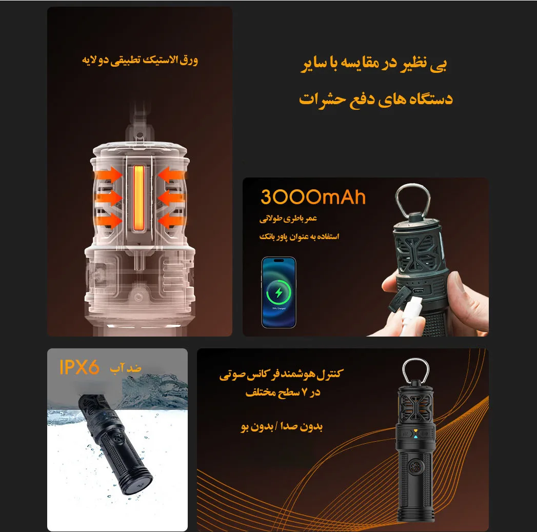 دستگاه دور کننده حشرات مدل هوشمند دوگانه با امواج صوتی و سیستم حرارتی