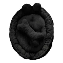 جای خواب سگ و گربه مدل Teddy طرح استخوان به همراه بالش