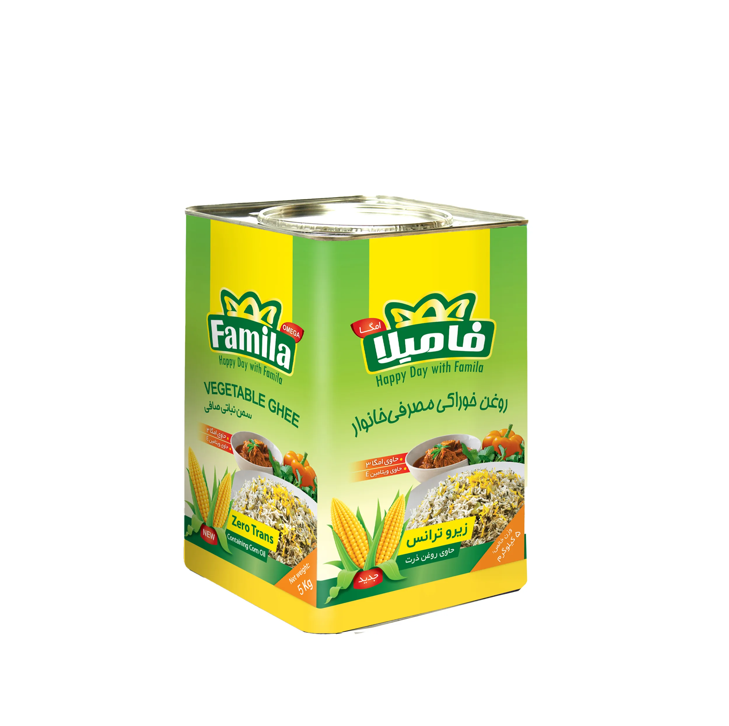 روغن جامد زیرو ترانس فامیلا - 5 کیلوگرم
