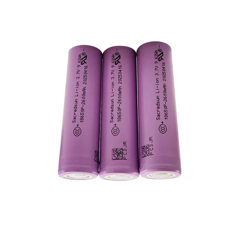 باتری لیتیومی قابل شارژ مدل  SACREDSUM 18650P ظرفیت 2600 میلی‌آمپرساعت بسته 3 عددی