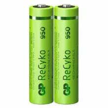 باتری نیم قلمی قابل شارژ جی پی مدل RECYKO ظرفیت 950 میلی امپر بسته ۲ عددی