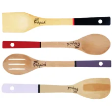 سرویس کفگیر و ملاقه 4 پارچه فرتاپیچ مدل چوبی کد 016