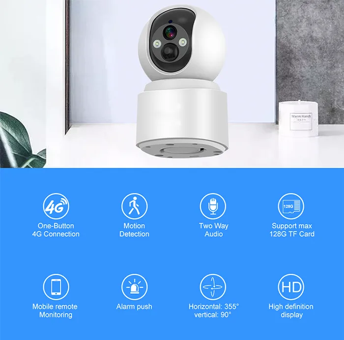دوربین مداربسته تحت شبکه سیم کارتی مدل IPC-V380-VQ001-G