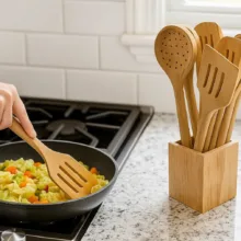 سرویس کفگیر و ملاقه چوبی ۱۱ پارچه دبلیو اِس مدل هایلوکس