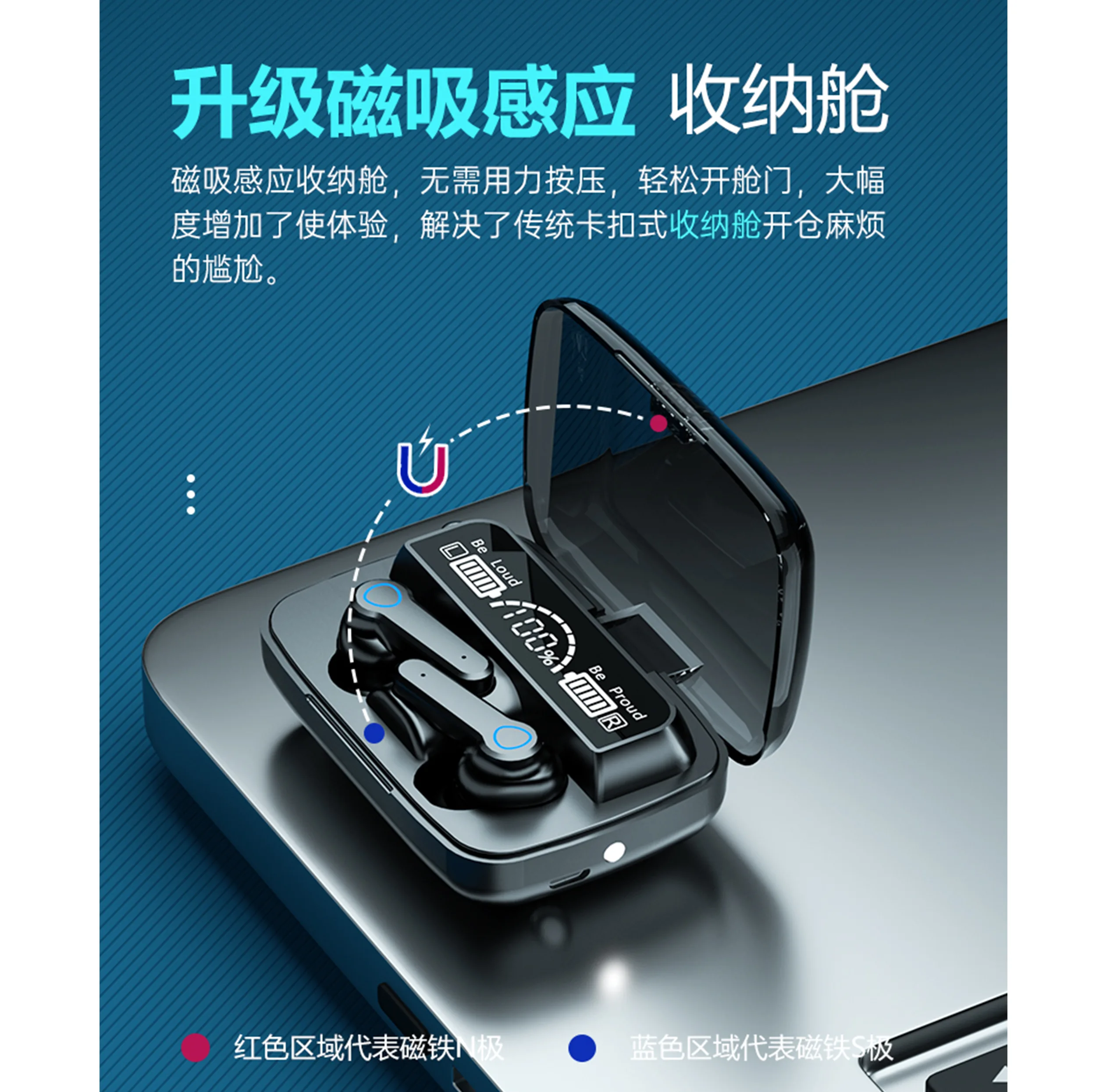 هدفون بلوتوثی مدل M19 Newest با میکروفون نویز کنسلینگ، درگاه شارژ microUSB، امکان استفاده به صورت پاوربانک