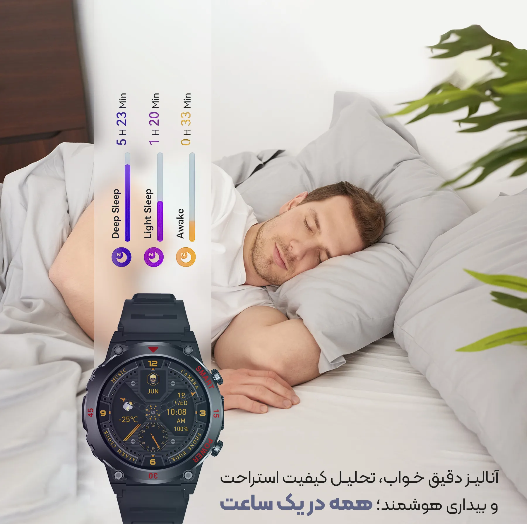 ساعت هوشمند 4͏7͏ میلیمتری لونـکس مدل C21iX͏2 با بند سیلیکونی