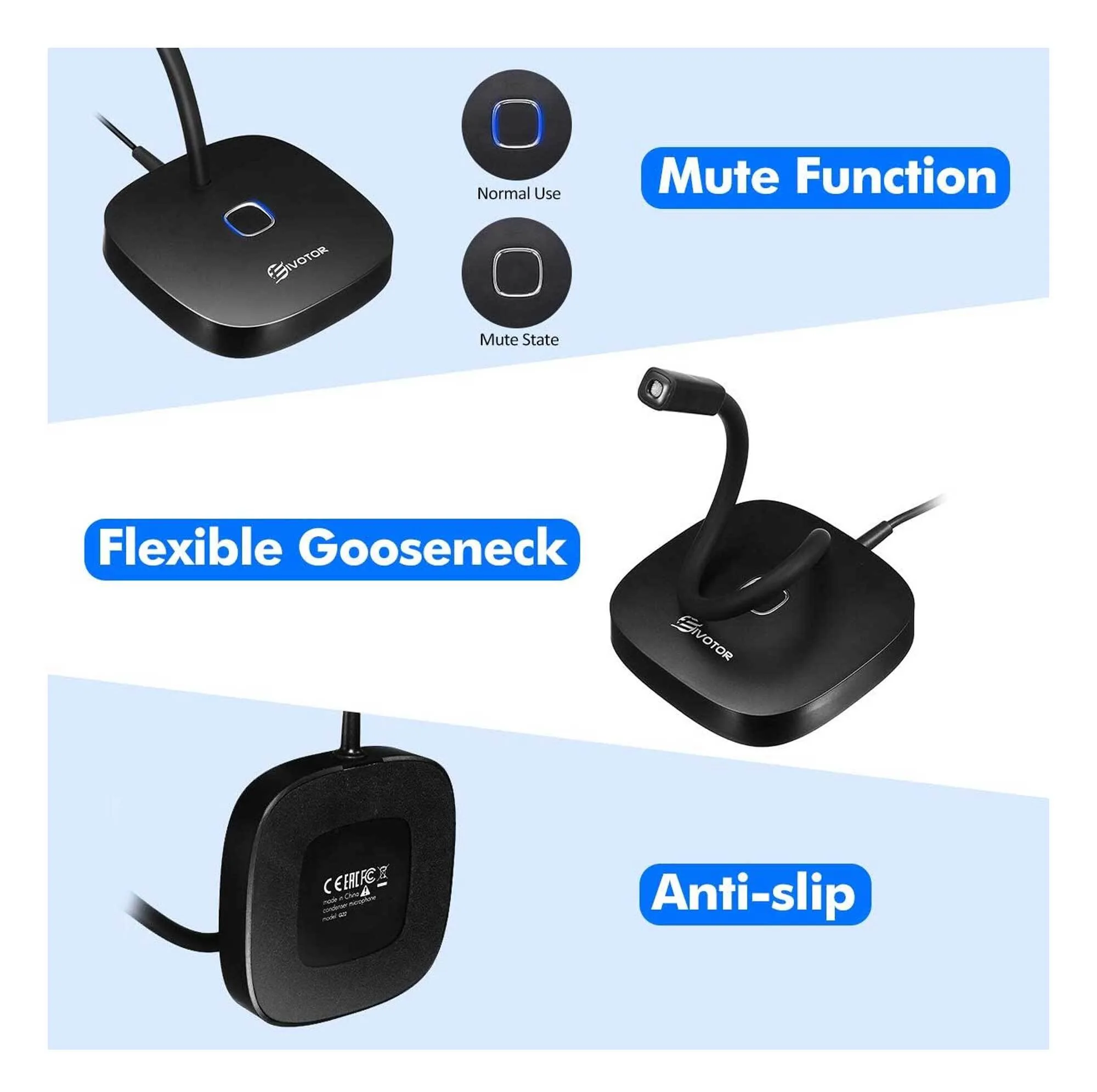 میکروفن رومیزی ایوتور مدل G22 با درگاه اتصال USB