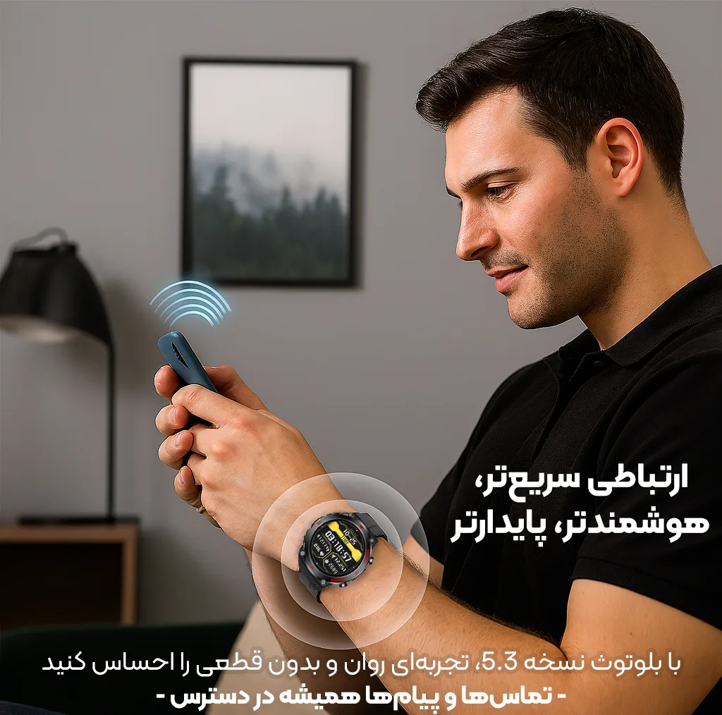 ساعت هوشمند 4͏7͏ میلیمتری لونـکس مدل C21iX͏2 با بند سیلیکونی