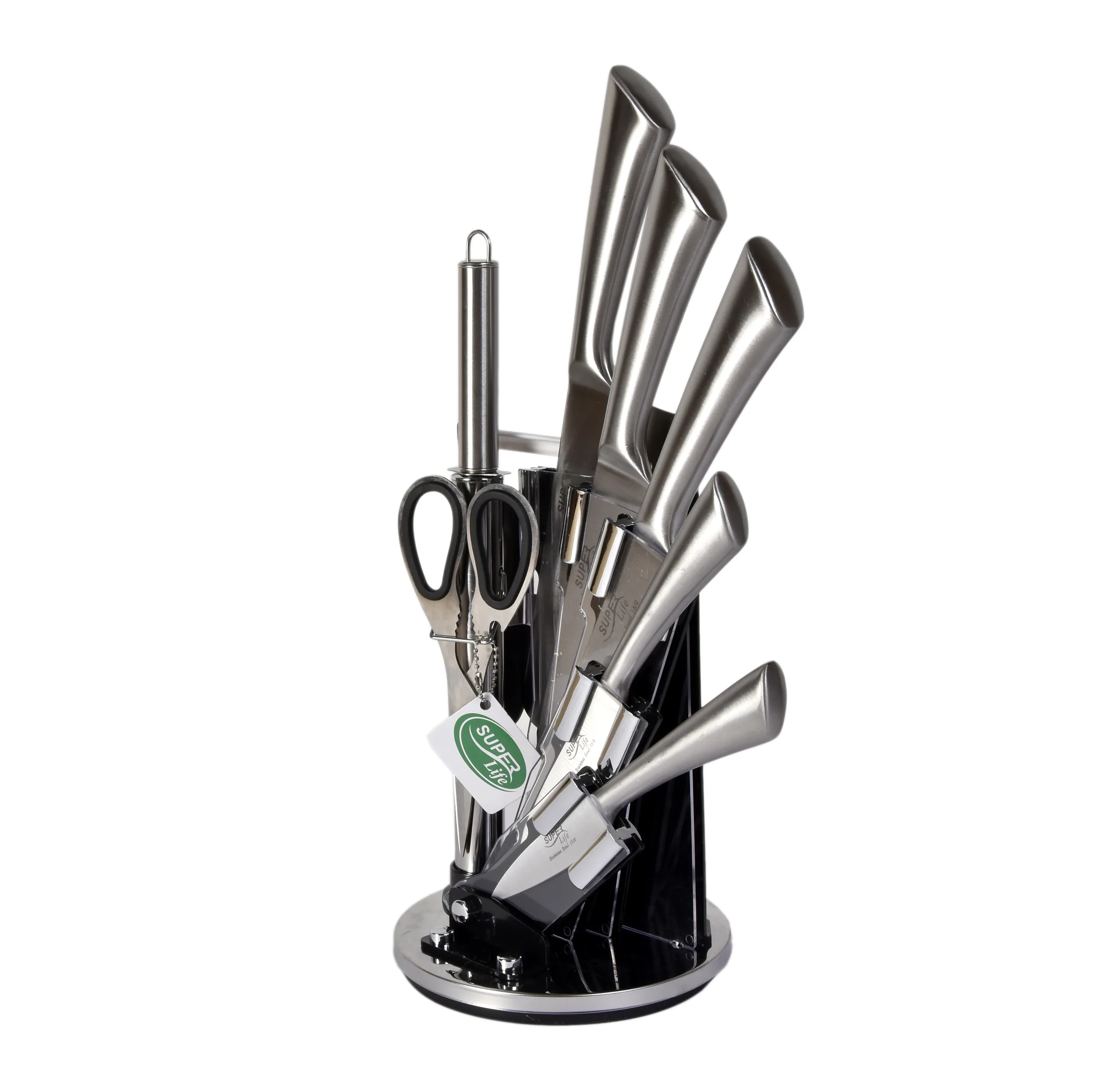 سرویس چاقوی آشپزخانه 9 پارچه سوپر لایف مدل SL-005