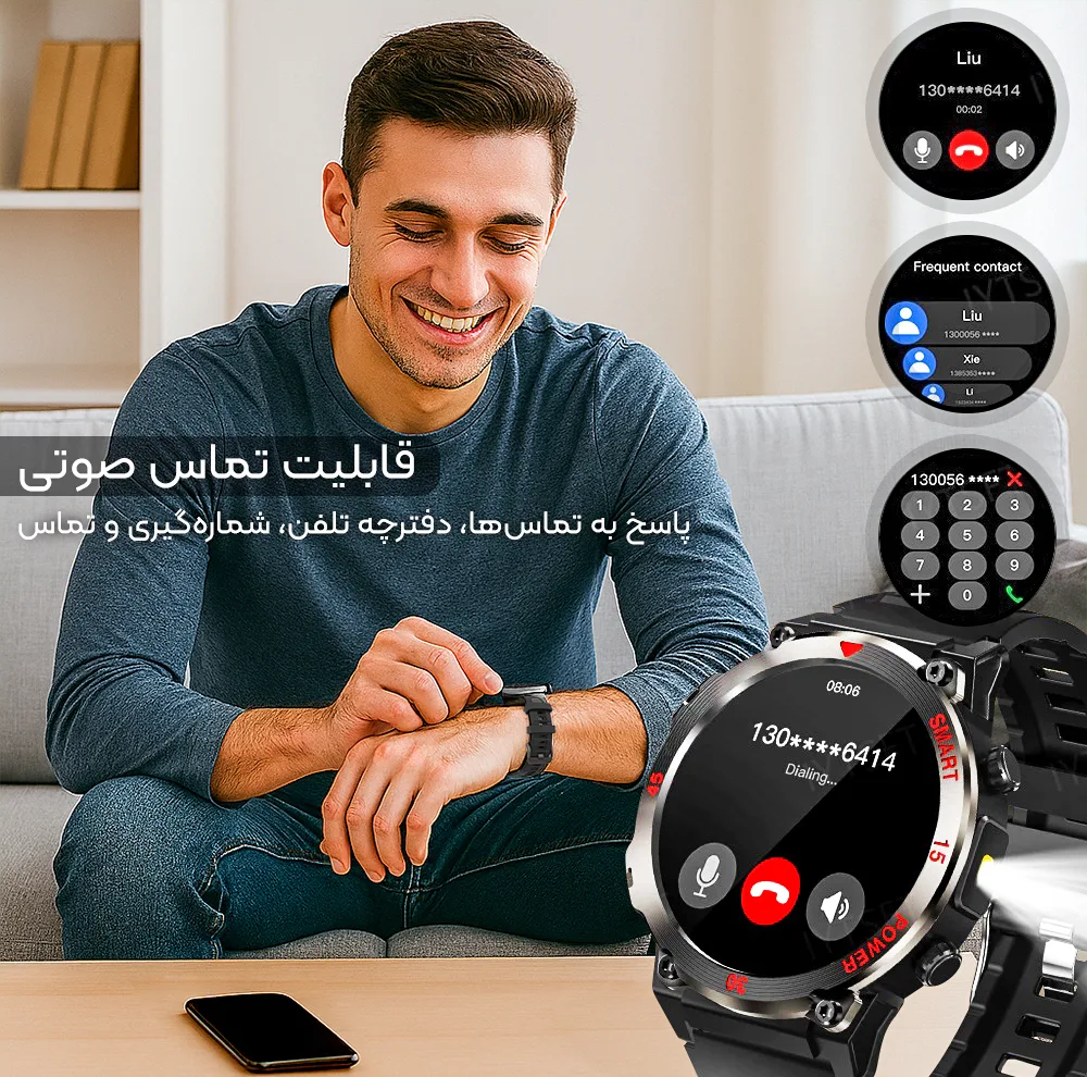 ساعت هوشمند 4͏7͏ میلیمتری لونـکس مدل C21iX͏2 با بند سیلیکونی