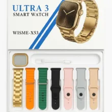 ساعت هوشمند 42 میلی متری ویسمی مدل ultra 3 x53 همراه با بند فلزی و ساده