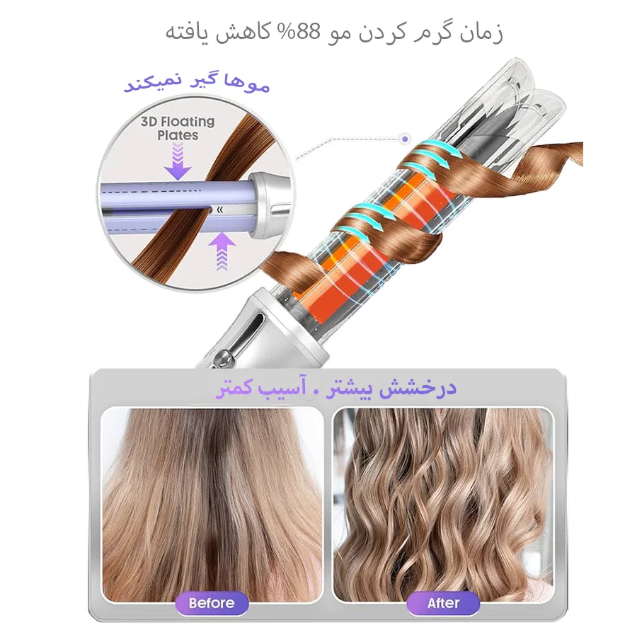 فر کننده و حالت دهنده مو شیگلم مدل Airflow Styler Pro-25mm