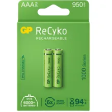 باتری نیم قلمی قابل شارژ جی پی مدل (Rechargeable Recyko 950 (1000 series بسته دو عددی