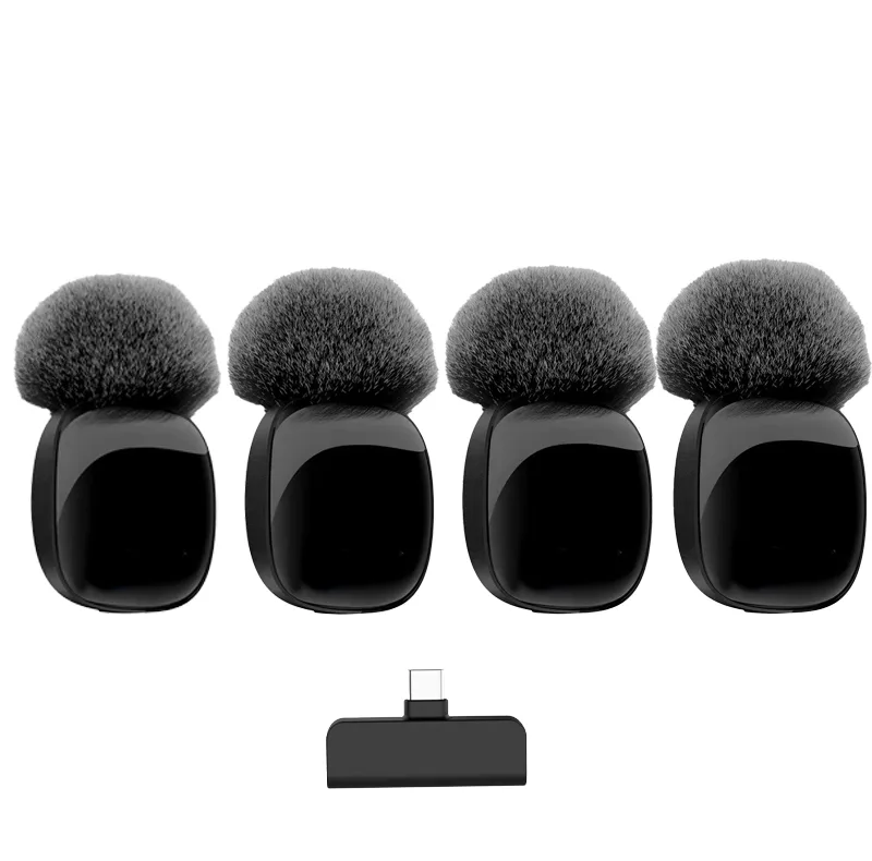 میکروفون یقه ای مدل KS12 PRO با درگاه اتصال تایپ سی مجموعه 4 عددی