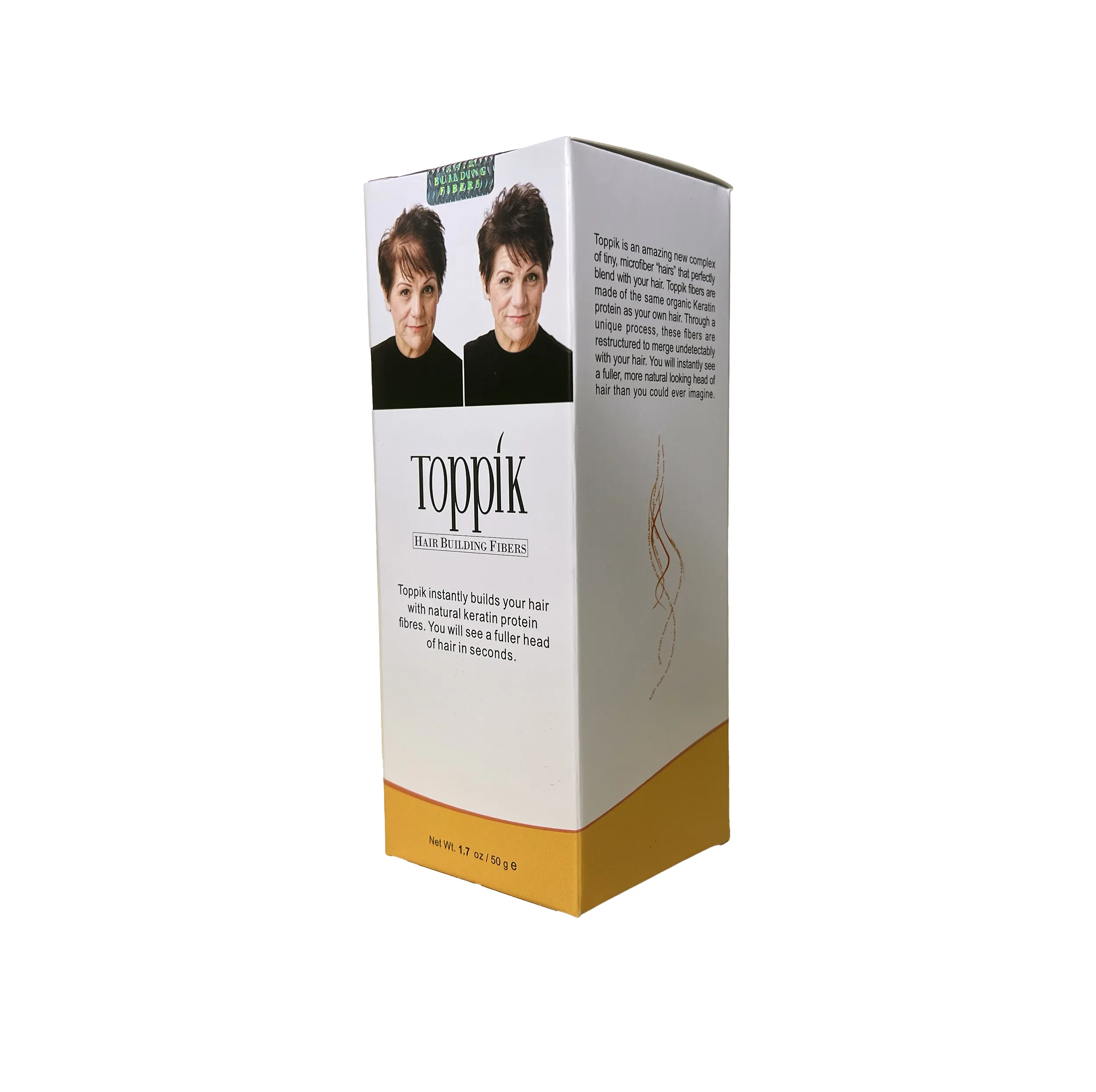 پودر پرپشت کننده مو تاپیک مدل FIBER وزن 50 گرم رنگ قهوه ای تیره مجموعه 2 عددی