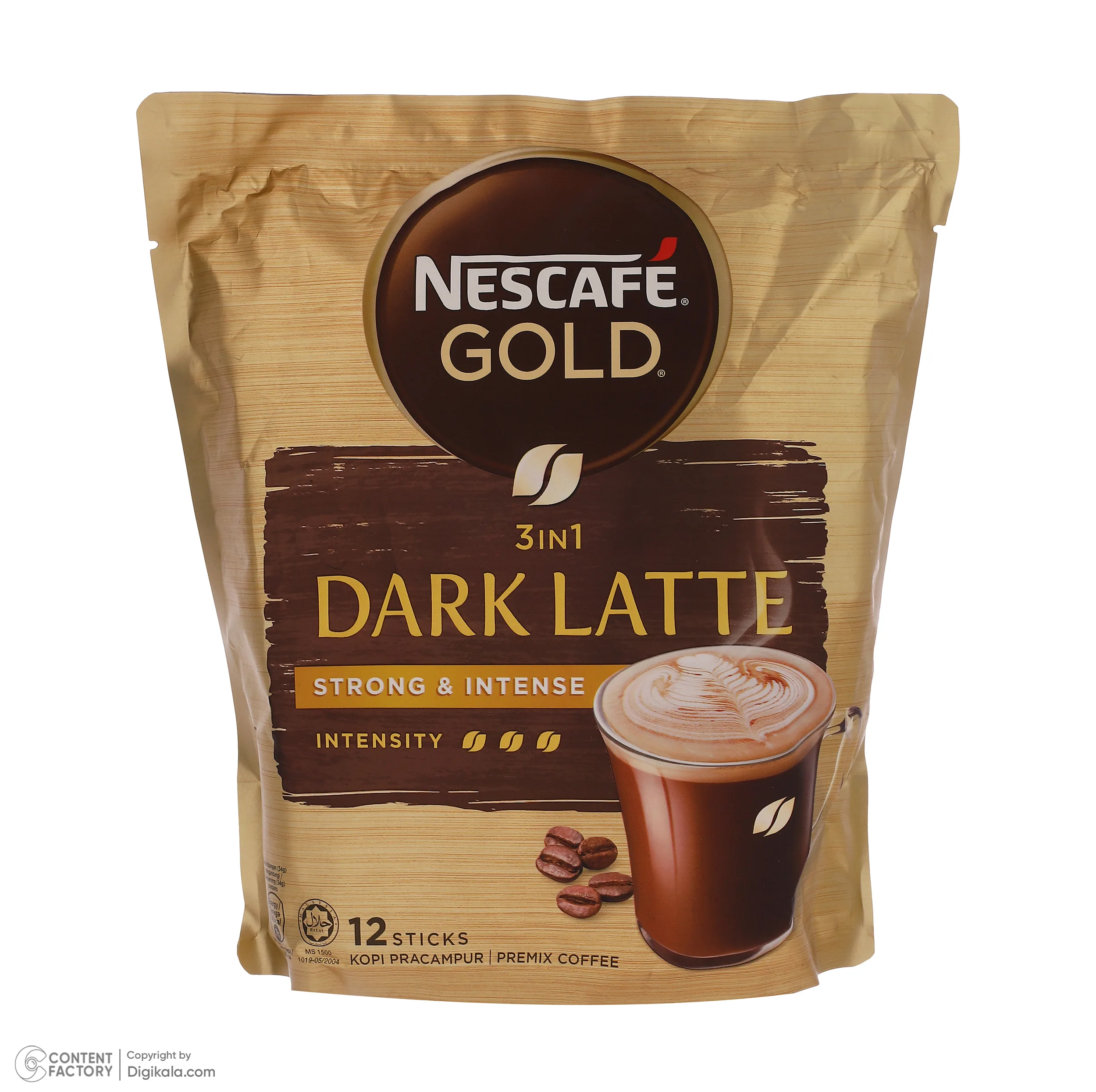 پودر قهوه فوری DARK LATTE سه در یک نسکافه بسته 12 عددی