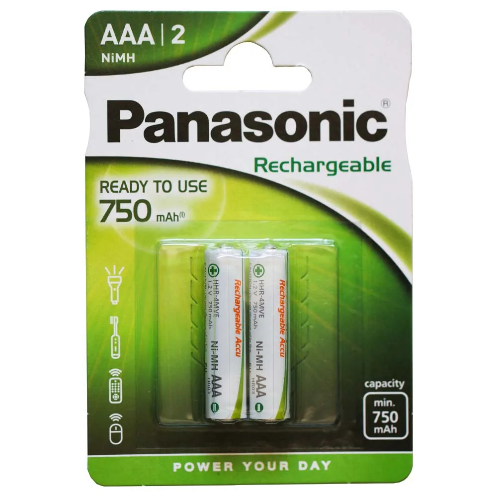 باتری نیم قلمی قابل شارژ پاناسونیک مدل 750mAh بسته ۲ عددی