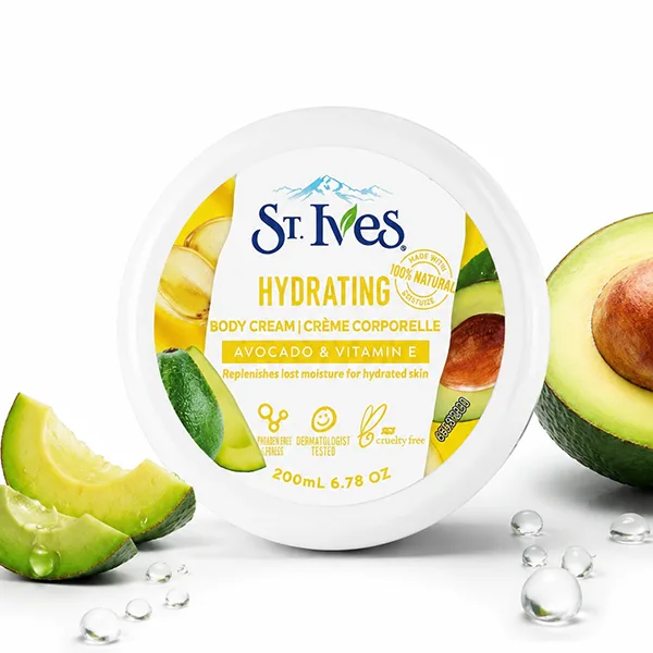 کرم آبرسان بدن St. Ives (مدل آووکادو و ویتامین E)