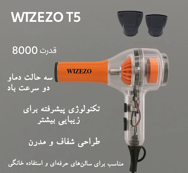 سشوار حرفه ای 8000 وات ویتزو مدل T5