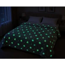پتو مسافرتی 2 نفره مدل شب نما طرح قلب سایز 240x220 سانتی‌متر