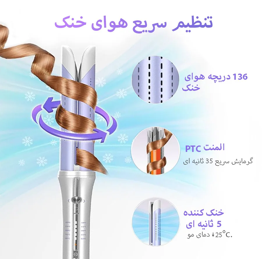 فر کننده و حالت دهنده مو شیگلم مدل Airflow Styler Pro-25mm