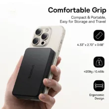 پاوربانک بی‌سیم 22.5 وات بیسوس مدل Airpow Ⅱ Qi2 Magnetic ظرفیت 10000 میلی‌آمپر ساعت