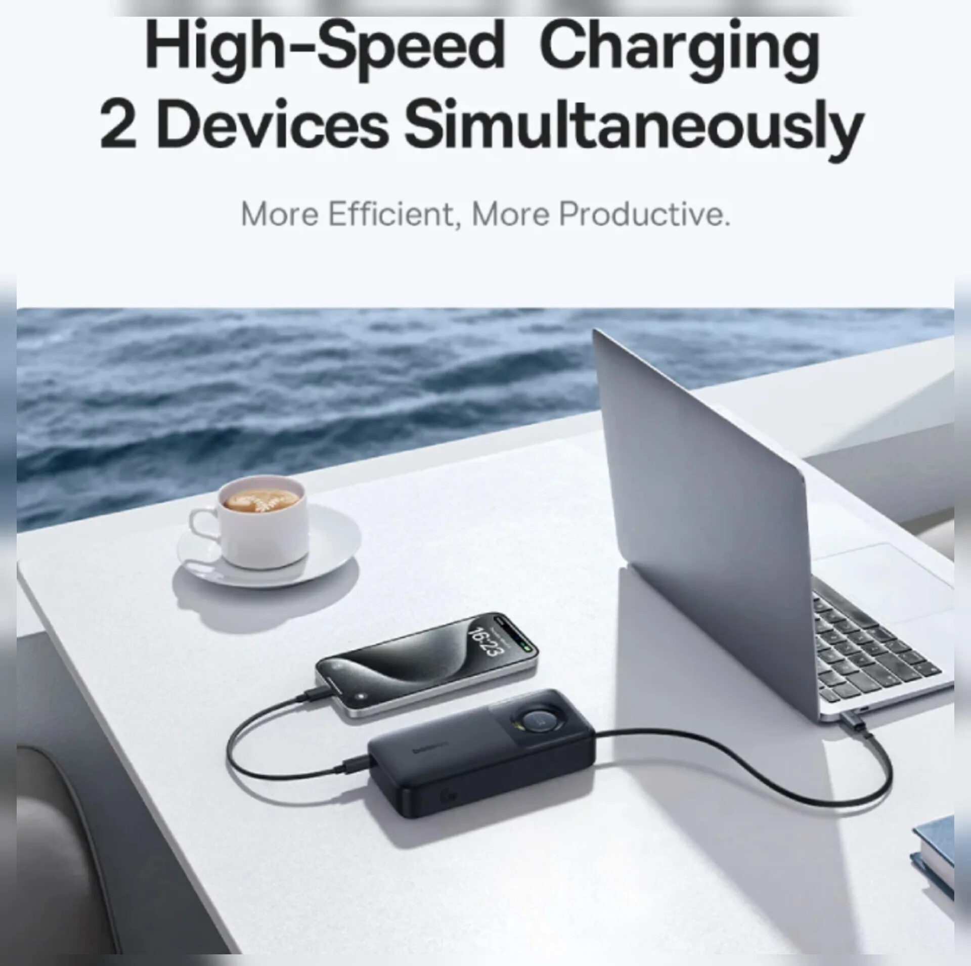 پاوربانک بیسوس مدل Free2Pull 65W ظرفیت 20000 میلی آمپر ساعت به همراه کابل USB-C