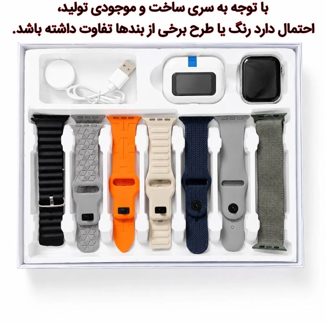 ساعت هوشمند 46 میلی متری ام ای 24 مدل 7Straps با بند سیلیکونی به همراه هدفون بلوتوثی