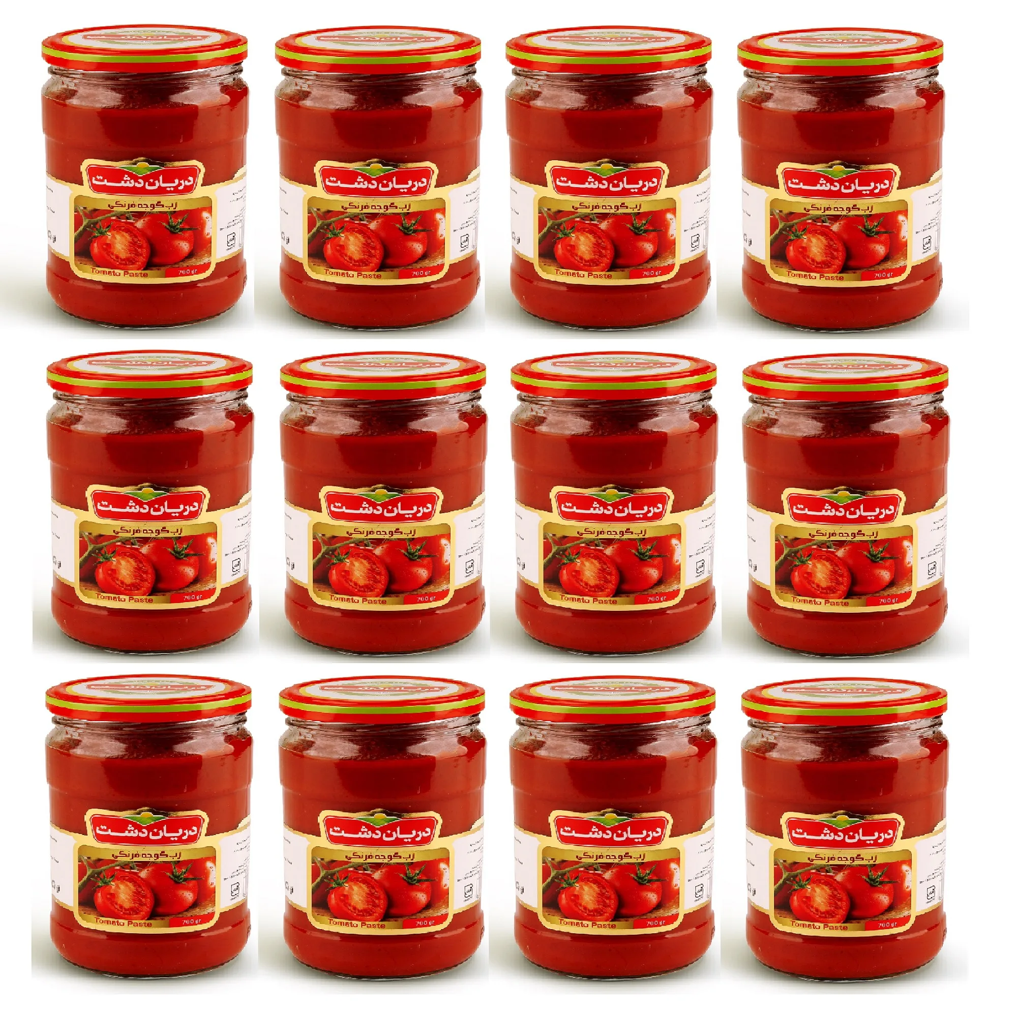 رب گوجه فرنگی دریان دشت - 700 گرم بسته 12 عددی