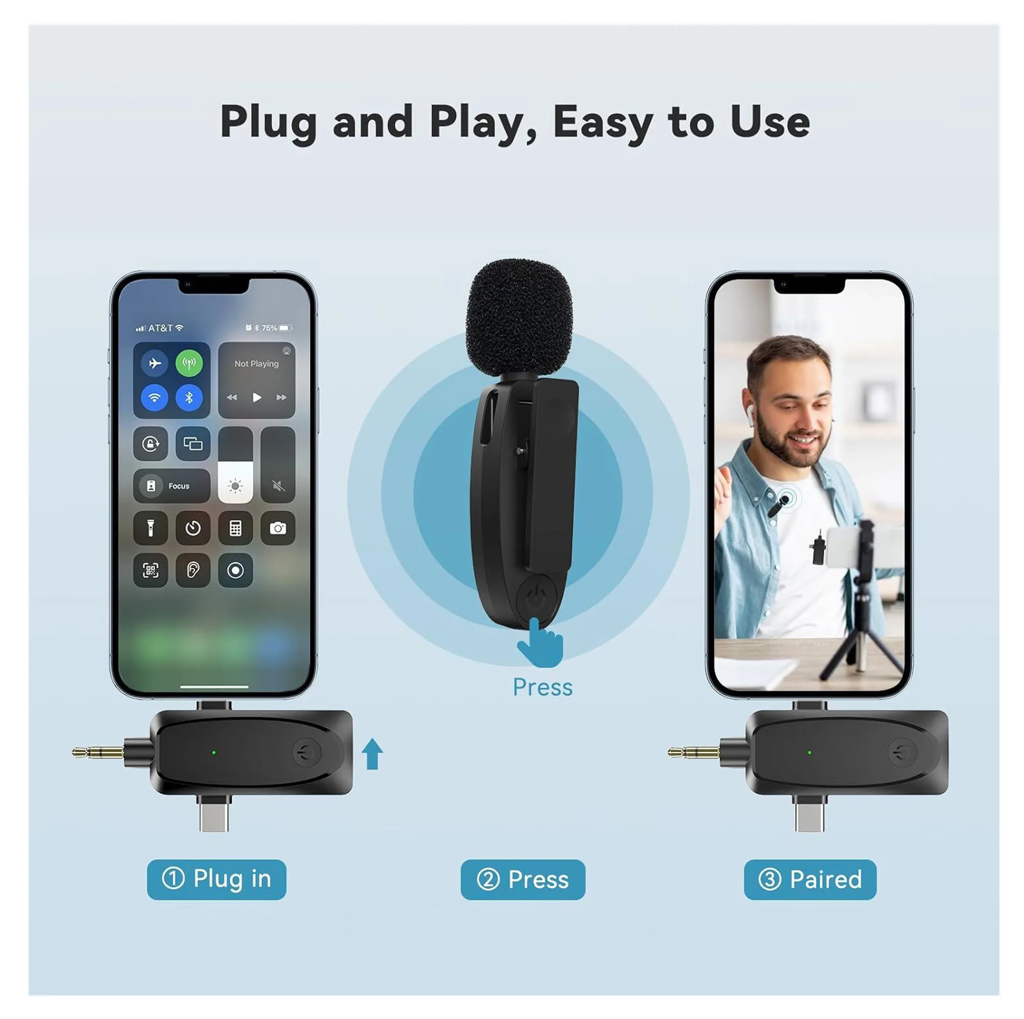 میکروفن یقه ای مدل AP003 با درگاه Type-C