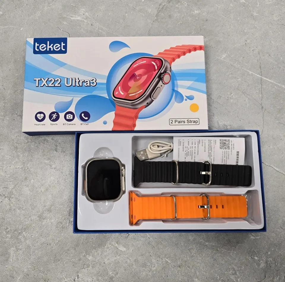 ساعت هوشمند سایز49 میلیمتری مدل TX22 ULTRA3 با بند سیلیکونی