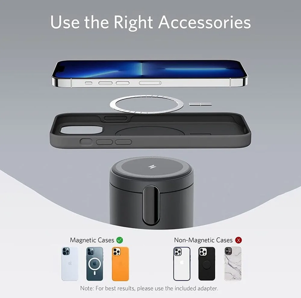 شارژر بی‌سیم 7.5 وات انکر مدل B2568 به همراه شارژر دیواری 20 وات انکر و کابل USB-C به USB-C