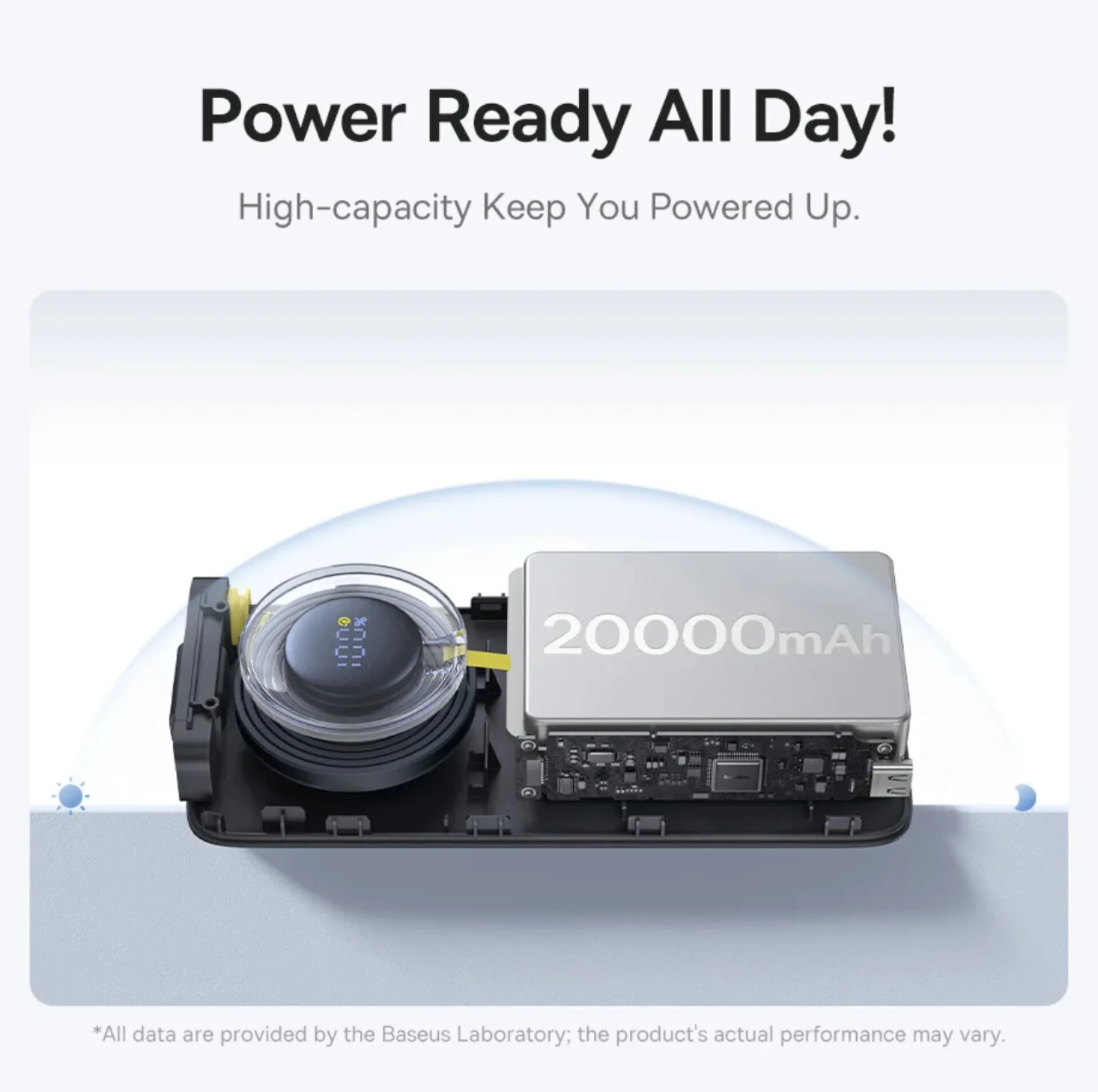 پاوربانک بیسوس مدل Free2Pull 65W ظرفیت 20000 میلی آمپر ساعت به همراه کابل USB-C