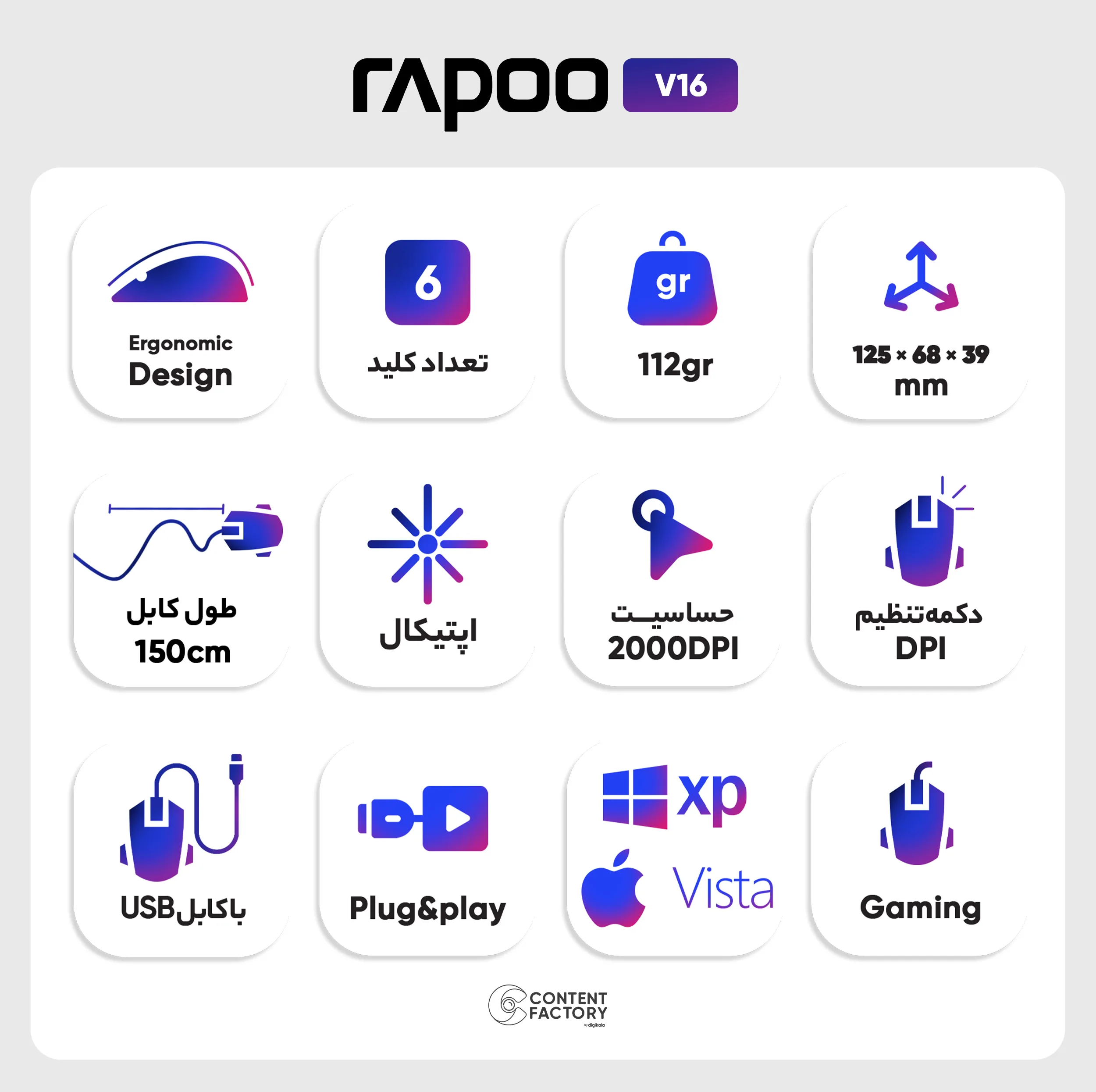 ماوس مخصوص بازی رپو مدل V16