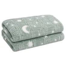 پتو مسافرتی 2 نفره مدل ماه و ستاره سایز 240x220 سانتی‌متر