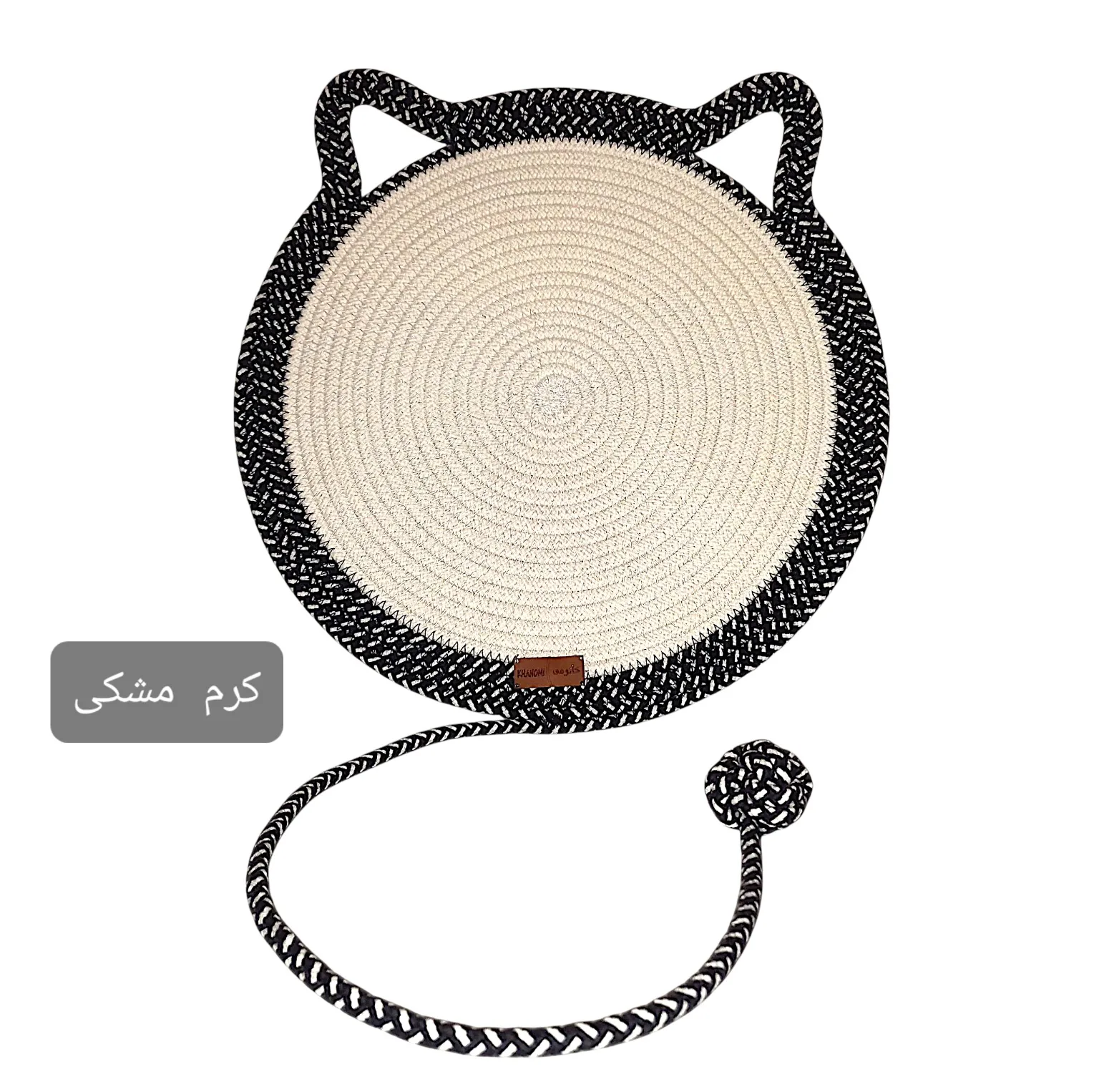 اسکرچر گربه و سگ مدل گربهای از ریسمان قیطان مقاوم در برابر آب، آویزی و قابل شستشو با دست، با ابعاد 34x34x1 سانتیمتر، مناسب توله، بالغ و سالمند