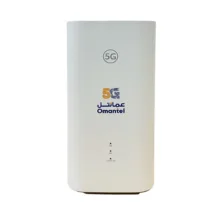 مودم روتر 5G خانگی و اداری عمانتل مدل H155-383 با پشتیبانی هم‌زمان 128 کاربر، اتصال بی‌سیم و با سیم، آنتن داخلی و رابط شیار سیم کارت و RJ-45 WAN/LAN