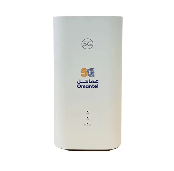 مودم روتر 5G خانگی و اداری عمانتل مدل H155-383 با پشتیبانی هم‌زمان 128 کاربر، اتصال بی‌سیم و با سیم، آنتن داخلی و رابط شیار سیم کارت و RJ-45 WAN/LAN